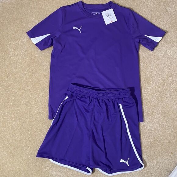 Puma Purple Girls Shirt/Shorts Set Size L NWT - Picture 1 of 12